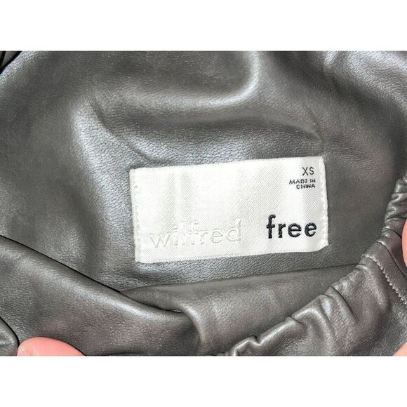 Wilfred Free Brown Faux Leather Stretchy High-Waisted Leggings Women's Size XS - Picture 4 of 9